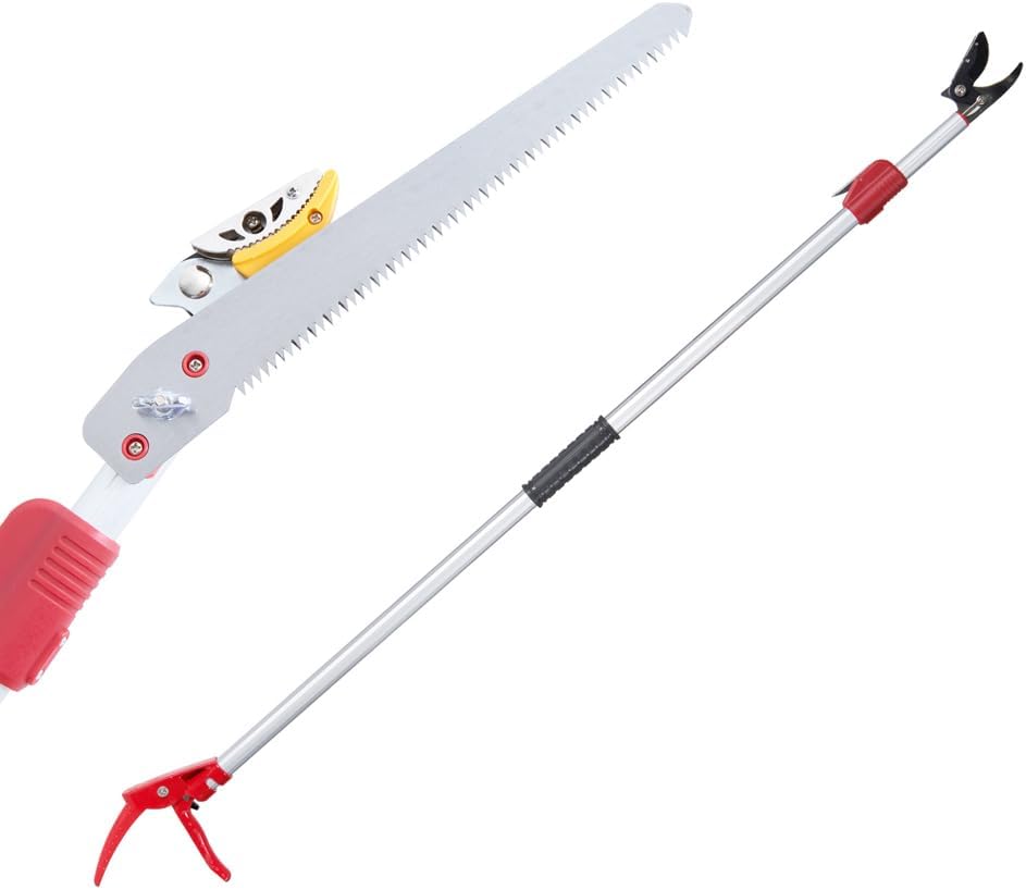 Tree Pruner with Telescoping Pole, 3.9-7.2 ft Extendable Reach, Branch Trimmer (Silver, 3.9~7.2 Ft)