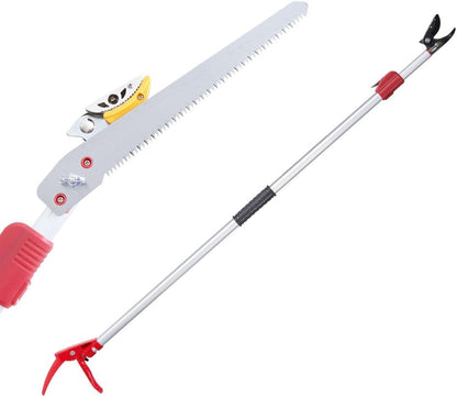Tree Pruner with Telescoping Pole, 3.9-7.2 ft Extendable Reach, Branch Trimmer (Silver, 3.9~7.2 Ft)