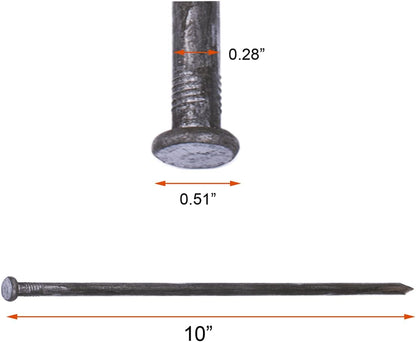Metal Landscape Edging Anchoring Spikes, 100PCS 10 Inch Landscape Paver Edging Anchoring Spikes for Artificial Turf, Weed Barrier, Tent Spikes, Camping (100)