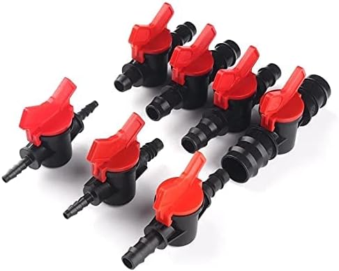 JoyTube 5/16" Drip Irrigation Switch Valve, Barbed Ball Valve for Garden Drip Irrigation (3 Pcs)