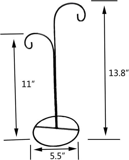 SGrace Ornament Display Stand Holder Home Wedding Decoration Rack for Hanging Glass Globe Pot Stand Iron Pothook Stand Terrarium Witch Ball (2, 13.8"x5.5")