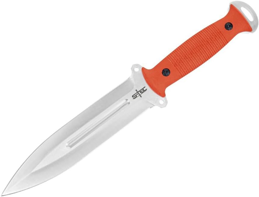 NLX Premier 12" Full Tang Stainless Steel Machete with G10 Handle & Durable PVC Kydex Sheath. for Collection, Gift and Camping Purpose (Orang)