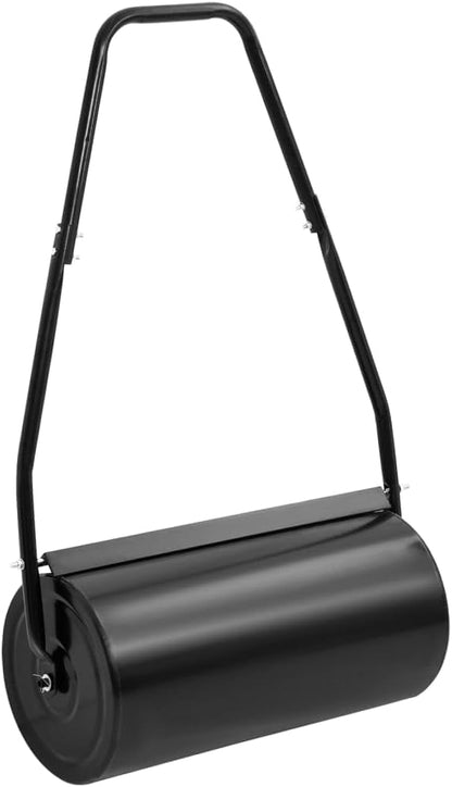 Garden Lawn Roller with Handle for Lawn Garden Yard, Grass Aerator, Yard Roller Black 11.1 gal Iron and Steel