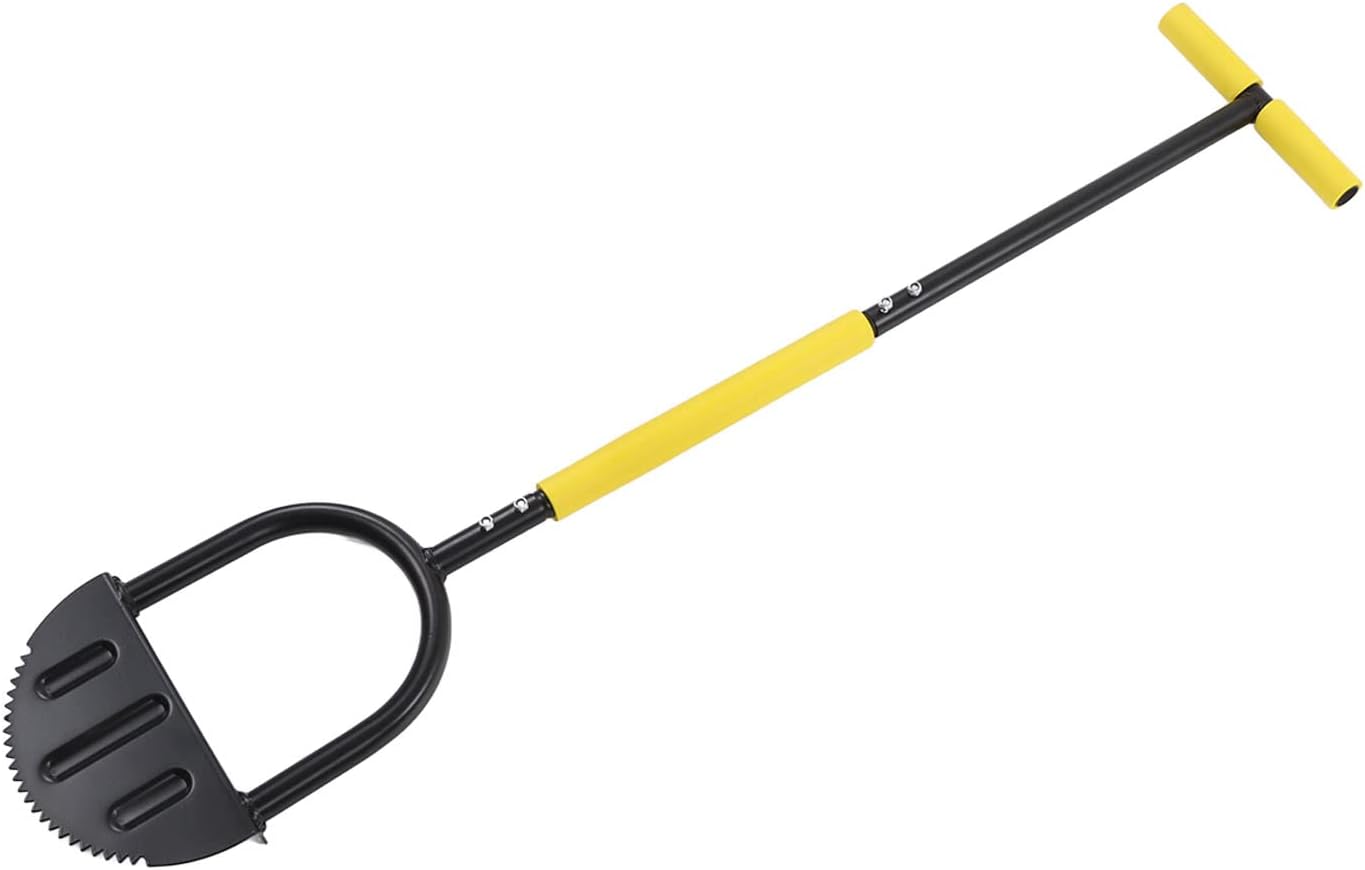 Manual Lawn Edger with Steel Blade T-Handle & Wide Pedal - Garden Path Edging & Trimming Tool for Sidewalks with Comfort Sponge Cover