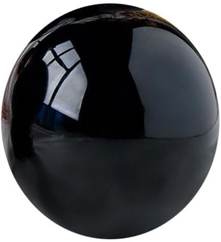 Obsidian Crystal Sphere Ball with Wood Stand Large Healing Crystals Sphere Sculpture Home Office Decoration Fengshui Meditation Healing 100mm 3.93'' (Obsidian, 3.93")