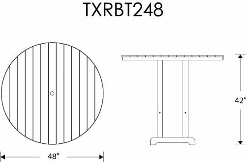 Trex Outdoor Furniture TXRBT248CB Monterey Bay Round Bar Table, 48-Inch, Charcoal Black