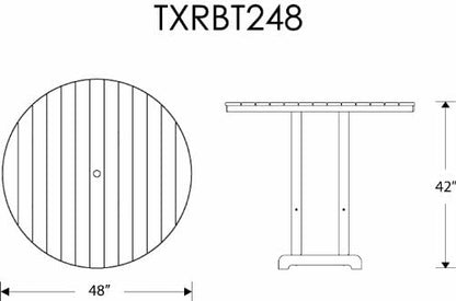 Trex Outdoor Furniture TXRBT248SC Monterey Bay Round Bar Table, 48-Inch, Sand Castle