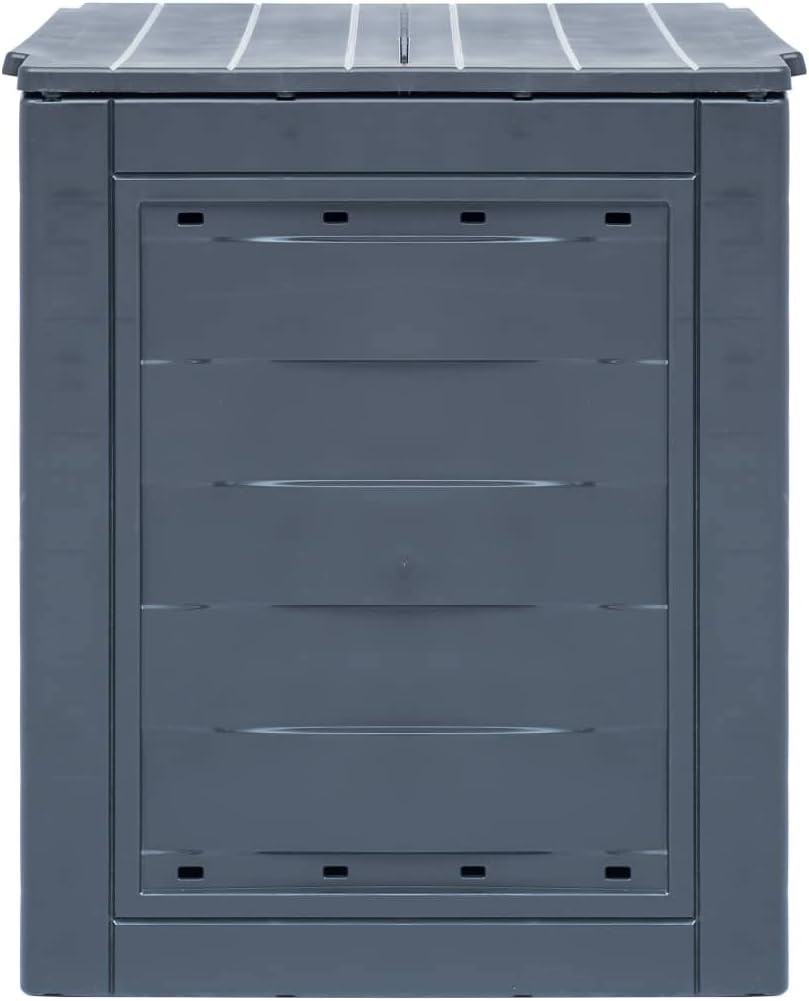 Compost Bin | Garden Composter Bin | Outdoor Composting Box for Backyard Yard Patio Outside | Gray Plastic 23.6" x 23.6" x 28.7" 68.7 Gallon by GeoHome