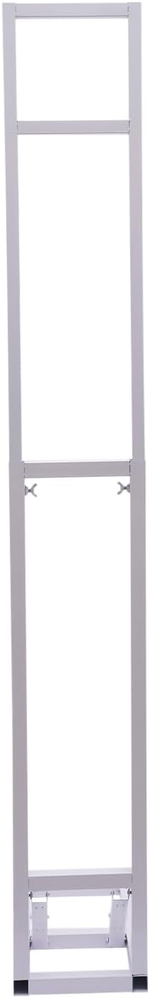 DYNAMI White Square Wedding Backdrop Stand,Metal Arch Backdrop Stand w/Foldable Base,Adjustable Height(1-2m) Rectangle Metal Stand for Wedding Party Decor,Installation-Free