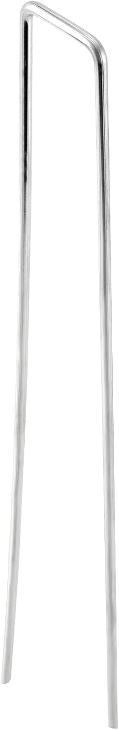 50 PCS 12 Inch 8 Gauge Garden Landscape Staples, Galvanized U-Shaped Landscape Pins, Garden Securing Stakes for Anchoring Landscape Fabric Irrigation Tubing Dog Fencing Weed Barrier Fabric