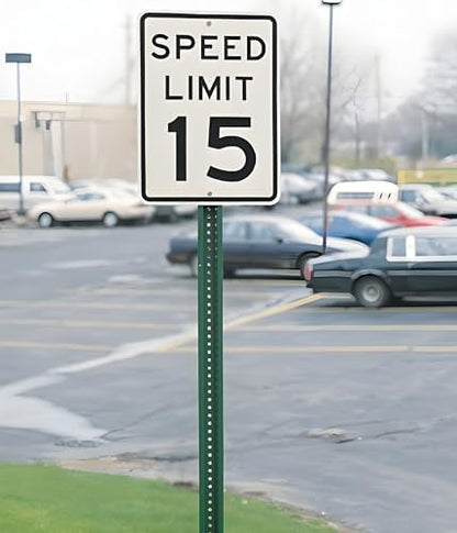 U-Channel Sign Post/Delineator Post, 6-Foot Green Painted, 1.12 lb/ft Steel, Pre-Drilled Holes (4 Pack)