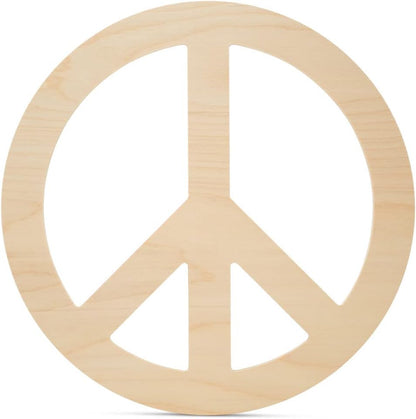 Peace Wood Cutouts 12 x 12-inch, Pack of 5 Unfinished Wood Crafts Blank, Wooden Letter Sign for Crafts & Decor, by Woodpeckers