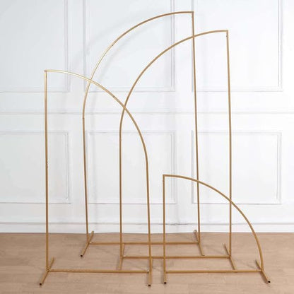 Tableclothsfactory Set of 4 | Gold Metal Wedding Arch Chiara Backdrop Stand, Half Moon Floral Frame Arbor Display - 2.5ft,5ft,6ft,6.5ft