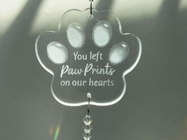 Pet Memorial Suncatcher, Loss of Dog Sympathy Gift, Dog Passing Away Gift, Pet Memorial Gifts for Dogs, Rainbow Bridge Dogs Memorials Gifts, Remembrance/Bereavement/Grieving Crystal Suncatcher