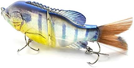 5.9in Multi Jointed Swimbait Fishing Lures Bait,2 Segment Big Giant Sinking Fishing Bass Lures,Crankbaits Swimbaits with Treble Hook