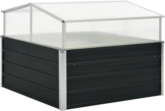 Galvanized Steel Greenhouse, 39.4"x39.4"x30.3", Black