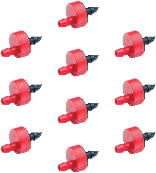 Rain Bird CVD2010PKXS Drip Irrigation Dripper/Emitter with Built-In Check Valve, 2 Gallon Per Hour, 10-Pack,Black/Green