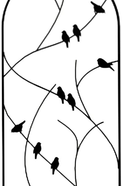Panacea 84495 Perching Birds Trellises – Set of 3, 72" Tall Black Steel Trellises with Bird & Twig Design – Decorative Outdoor Plant Supports for Roses, Ivy, Vines & Garden Landscaping