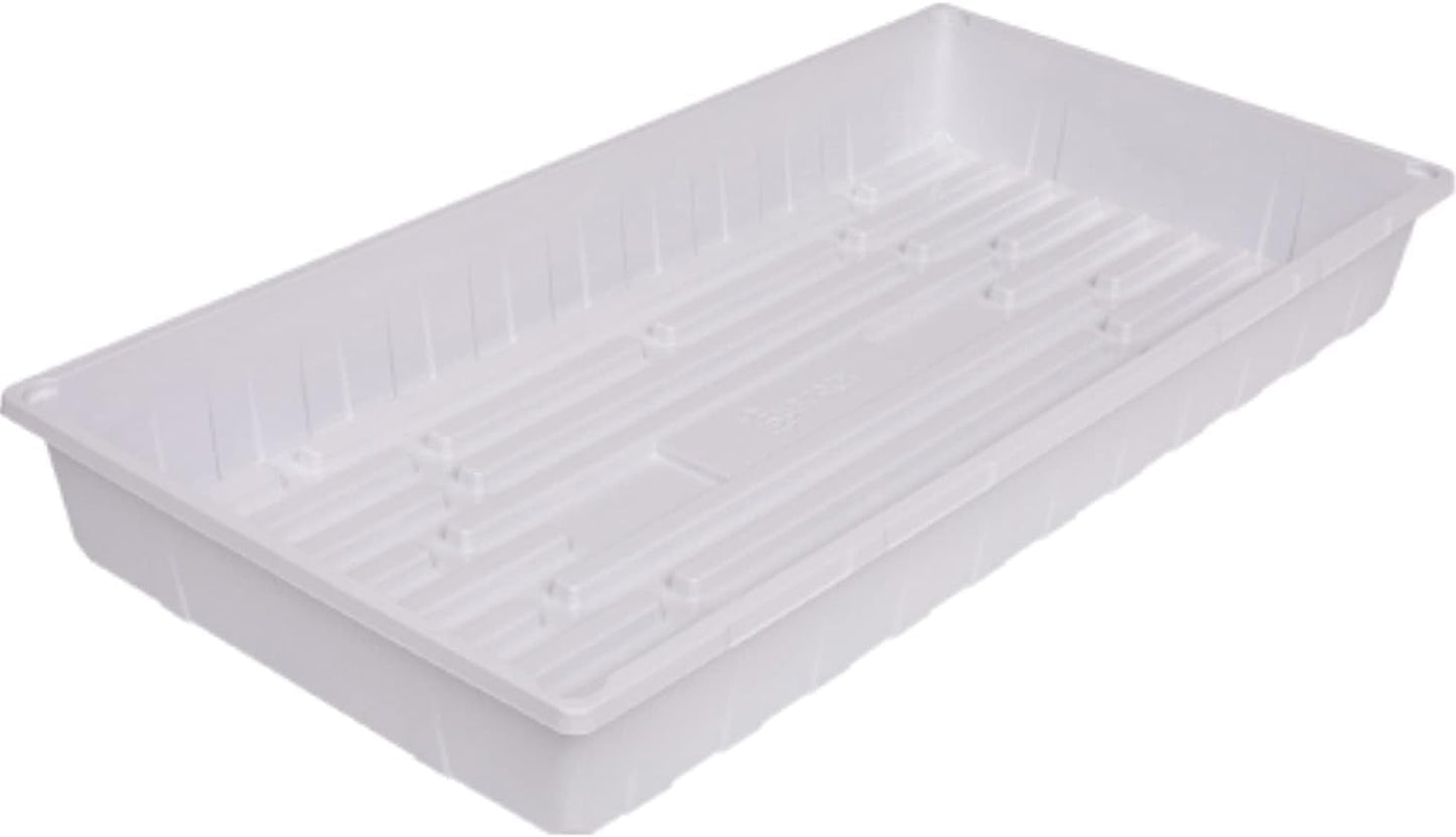 SUNPACK 10" x 20" Plastic Seed Starting Tray, White, 2.5" (Pack of 10) - No Drainage Holes, Perfect for Greenhouses or Indoor Gardening - Ideal for Seedlings and Cuttings