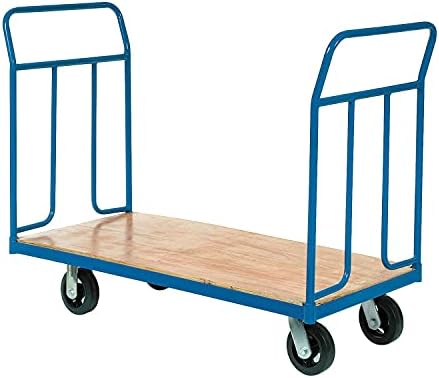 Global Industrial Wood Deck Platform Truck w/Removable Handles, 2400 Lb. Capacity, 6" Mold-On Rubber Wheels
