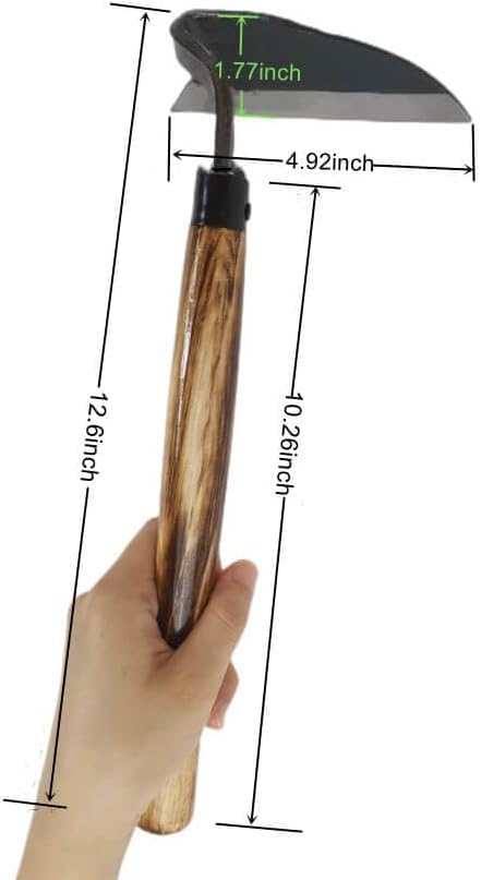 Left Handed Gardening Tools, Garden Hoe, Crack Weeder, Japanese Weeding Sickle, Grass Cutter Hand Tools for Lawn, Yard, Patio, Farming