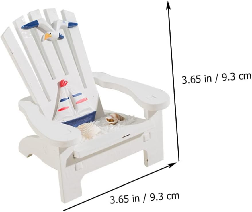 Veemoon 2pcs Miniature Wooden Beach Chair Decor Nautical Ornaments for Home Office Charming and Elegant Design for Christmas Weddings Birthdays and Festivals
