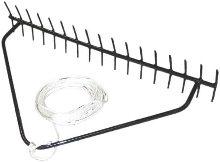 EasyPro EPR 32" Aquatic Weed Rake / (17) 3" Long Teeth on Each Side / Baked on Powder Coated Finish / 25' Rope