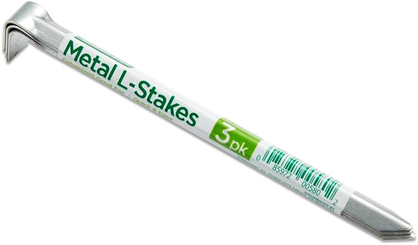 Greenscapes Metal L Stakes – 12-Pack (4 Bundles of 3) Heavy-Duty Garden Anchoring Stakes for Landscaping, Tents & Outdoor Projects