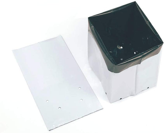 HORTIPOTS Grow Bag 7 Gallon Square Nursery Container Made of Black White Poly Films (25 Pieces per Pack)