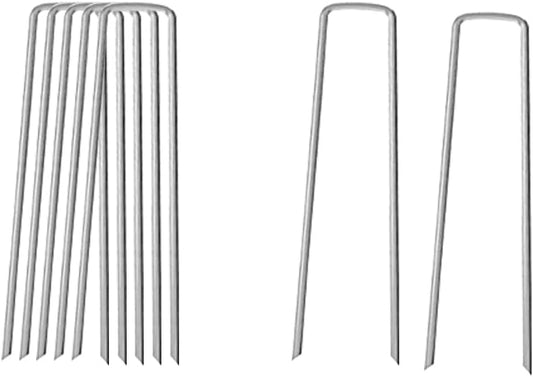 8 Gauge Landscape Staples 4 Inch Ground Staples 50Pack Landscape Fabric Metal Lawn Ground Barrier Cover Wire Heavy Duty U Stakes Pins