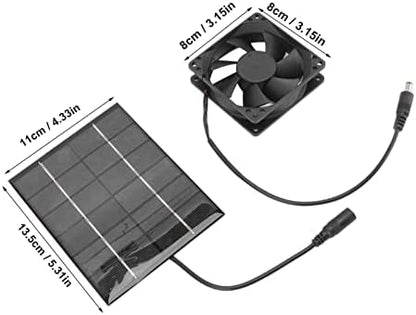 Solar Panel Fan, 2W Greenhouse Ventilation Solution Exhaust Air Ventilation Heat Dissipation Tool, Solar Panel Powered Fan Mini Ventilator, Solar Fan Exhaust Fan, For Greenhouse Shed