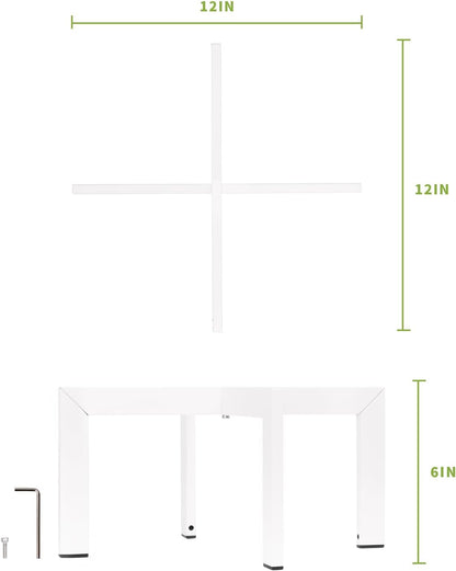 IZIDDO 4 Pack Plant Stand Indoor Outdoor,Metal Mid-Century Pot Stand,Modern Plant Holder Rattan Flower Plant Stool,Low Short Plant Stands for Indoor Fit 5-12 Inch Pot,White(Pot & Plant Not Included)