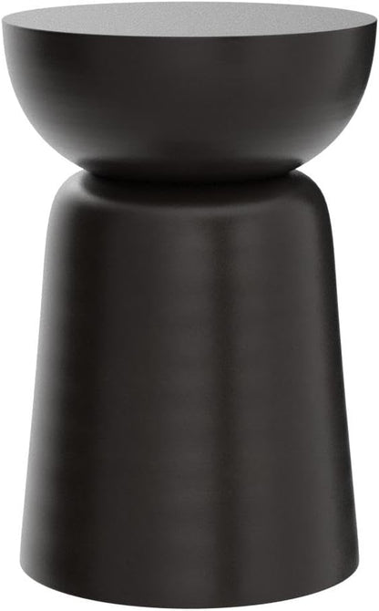 BIRDROCK HOME Metal Decorative Garden Stool and Outdoor Accent Side Table - Modern Industrial Round End Table for Home Furniture, Porch, Patio Decor, Garden, Deck - Dark Antique Bronze, 14" H x 14" D