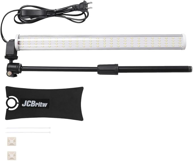 JCBritw Standing LED Grow Light，Adjustable T12 Bar Plant Light, White 6500K Full Spectrum Plant Grow Lamp on Stand for Indoor Plants Seed Starting, Seedlings, Veg, Flower