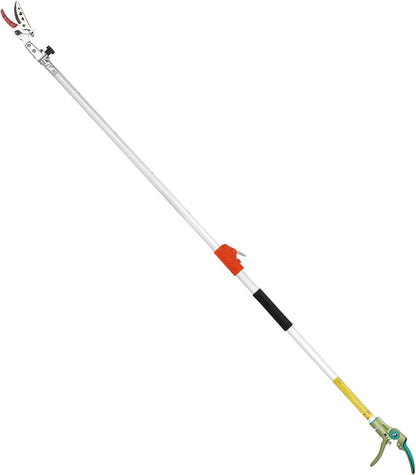 Extendable Tree Cutter, 6.23-10.5 FT Telescopic Pole Pruner, Lightweight Aluminum Handle, Teflon-Coated Blade, Cuts Up to 1/2 Inch, Ideal for Fruit Picking & Tree Branch Cutting | LFX118