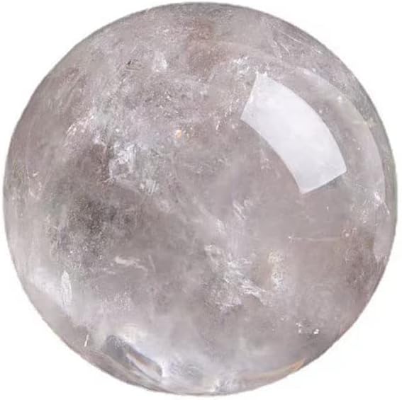 StoneStory Clear Quartz Crystal Sphere Ball with Wood Stand Large Healing Crystals Sphere Sculpture Home Office Decoration Fengshui Meditation Healing 80mm 3.14'' (Clear Quartz, 3.14'')
