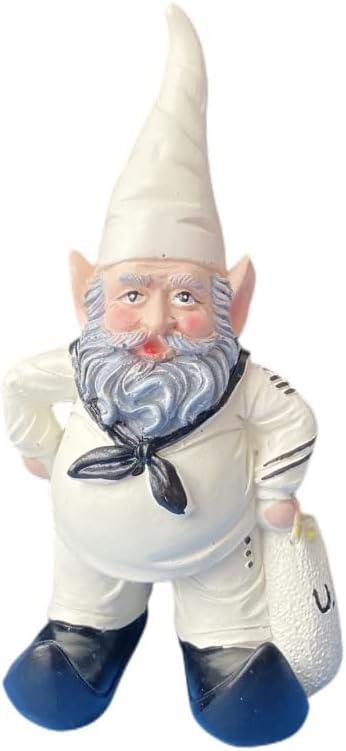 Navy Sailor Garden Gnome Statue, Shipmate Gnome Figurine for Lawn Ornaments Indoor or Outdoor Decor Christmas Birthday Gift
