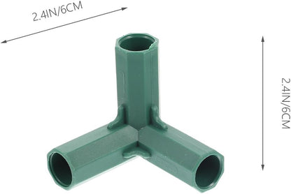 Yardwe 20Pcs Greenhouse Frame Connector, 5 Types Gardening Frame Pipe Fitting Plastic Joint Connectors for Stable Plant Support and Greenhouse Construction, 16mm