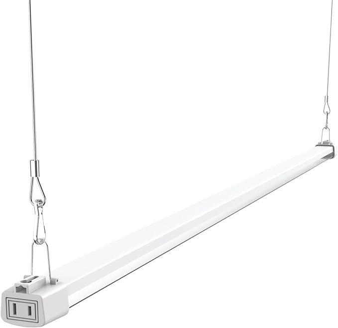 LED Grow Light 4FT Full Spectrum Compact Linkable Lighting Fixture for Indoor Greenhouse Year Round Plant Seedlings, Essential Grow Slim Hanging Suspended Strip