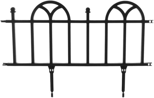 4-Piece Lawn and Flower Bed Edging - Modular No-Dig Plastic Fencing for Garden Border - Interlocking Fence for Landscaping by Pure Garden (Black)