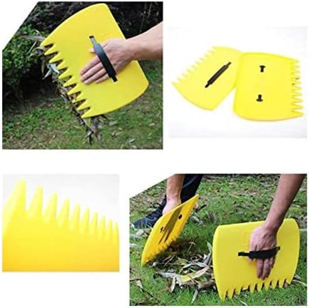 CFH-ALLEZ 1 Pair Lawn Claws Garden Leaves Cleaning Trash Leaf Scoop Collect + 1 Packs 72 Gallons Garden bag Reusable Garden Garbage Bag (Yellow)