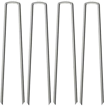 AAGUT 12 Inch Garden Stakes Landscape Staples, 25 Pcs U Shaped 11 Gauge Galvanized Pins Metal Fence Ground Stakes for Gardening, Chicken Wire, Irrigation Tubing, Camping Tent, Secure Lawn Fabric