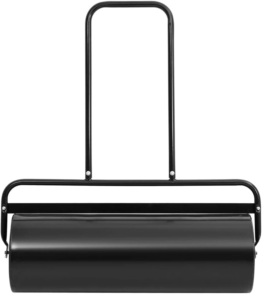 Garden Lawn Roller with Handle for Lawn Garden Yard, Grass Aerator, Yard Roller Black 16.6 gal Iron and Steel