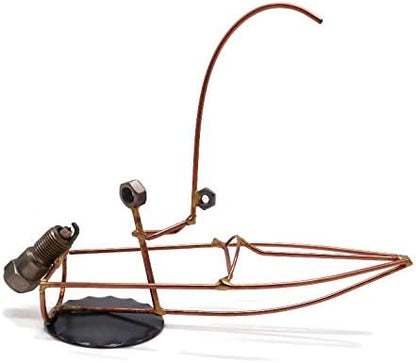 Fishing Boat Collectible Handmade Metal Art Figurine, Desk Accessories, Trophy, Boss Gift, Office Décor, Water Sports