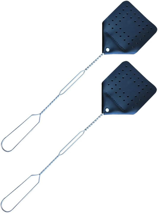 Leather Fly Swatter Set (2 Pack) – 17” Amish-Made Fly Swat w/Real Leather Paddle – Fly Swatters