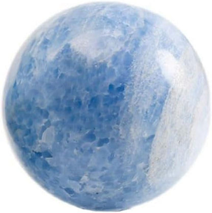 Blue Celestite Crystal Sphere Ball with Wood Stand Large Healing Crystals Sphere Sculpture Home Office Decoration Fengshui Meditation Healing 100mm 3.93'' (Blue Celestite, 3.93")