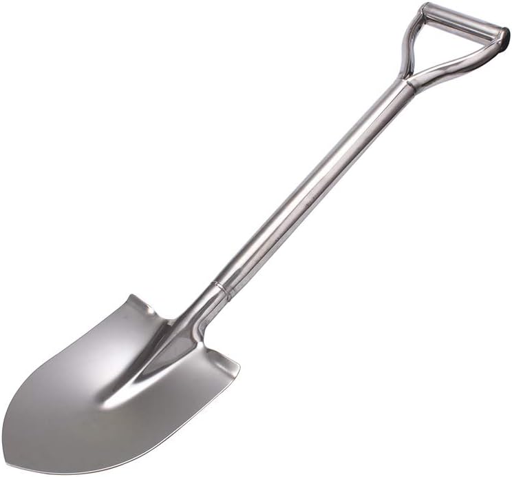 31.5 Inch Short Garden Shovel for Digging in The Yard, Round Point D Handle Shovel, All Stainless Steel Made