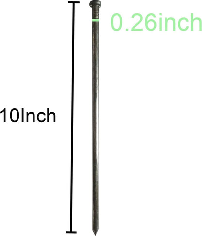 Metal Landscape Stakes,10Inch 100Pcs Landscape Edging Anchoring Spikes for Tent Spikes,Paver Edging,Artificial Turf Stakes,Tent and More (100, Black)