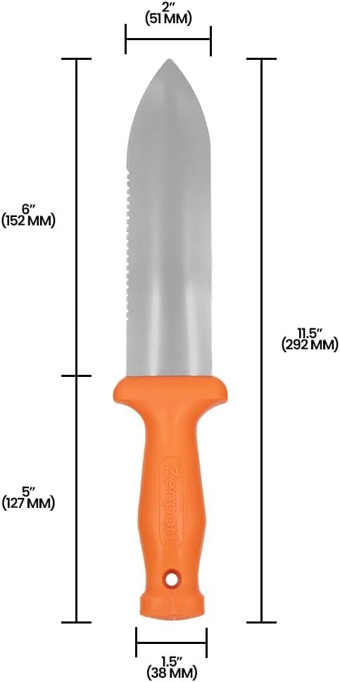 Zenport K245 ZenBori Soil Knife with 6-Inch Stainless Steel Serrated Blade