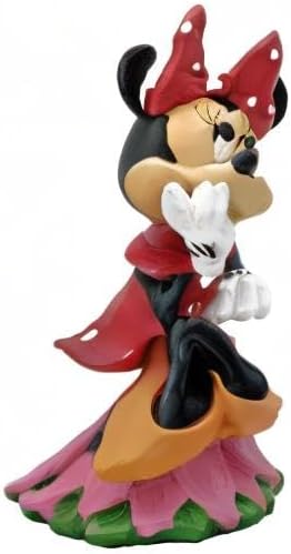 Disney Minnie Mouse Sitting on a Flower Everyday Outdoor Garden Statue, 6 inches Tall, Officially Licensed Disney Product